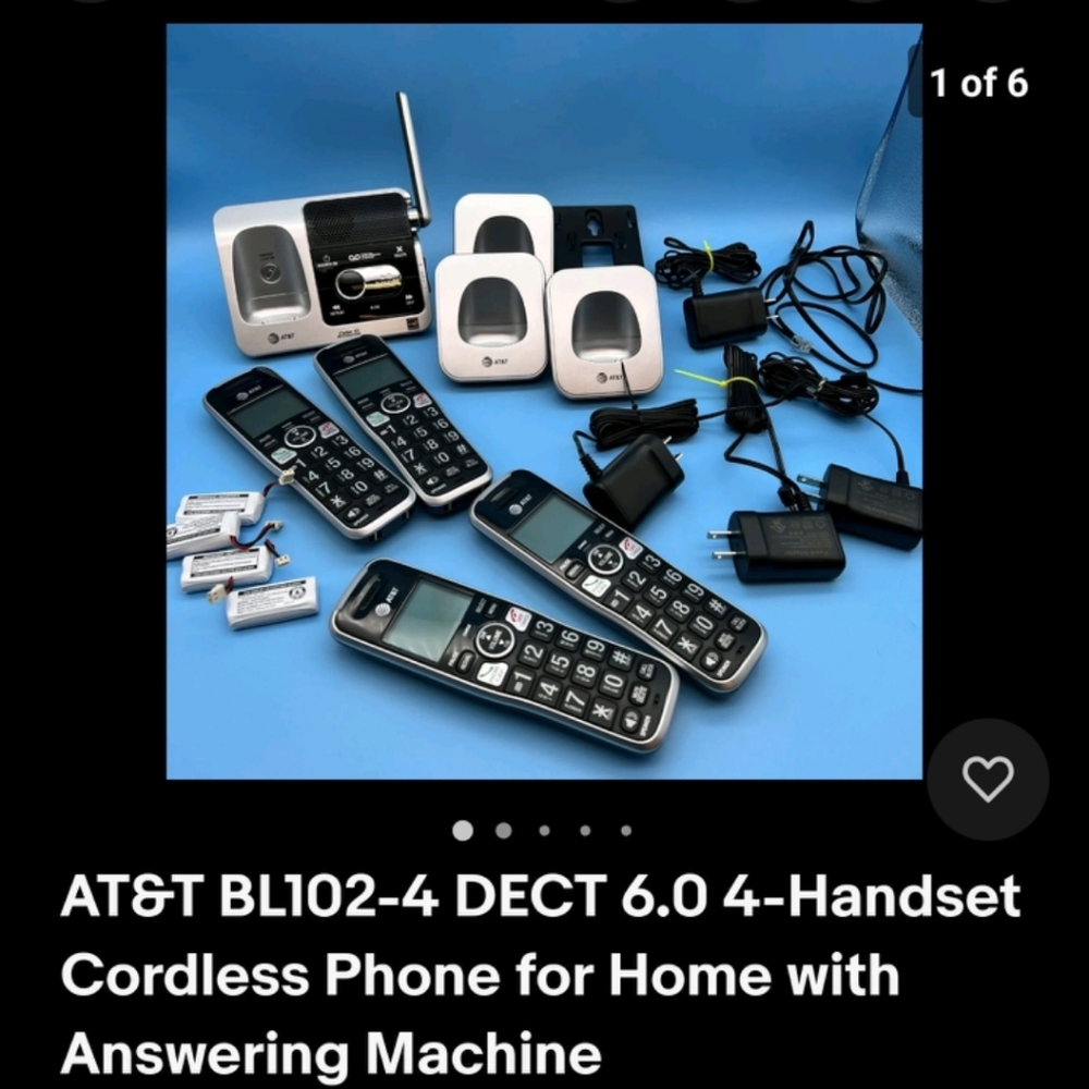 AT&T 4 piece cordless handset with answering machine
